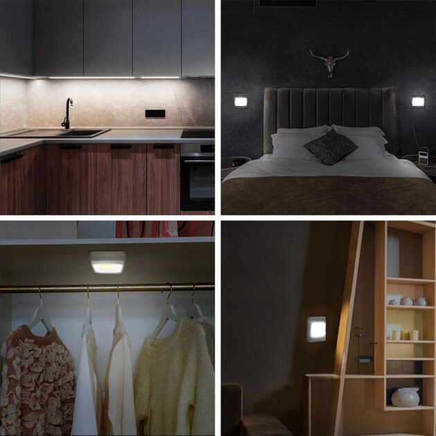 Pack de 3 Lampes Interrupteur LED COB pour Placard