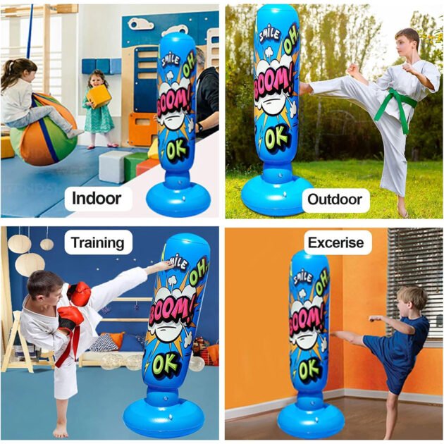 Sac de boxe Gonflable pour Enfants et Adultes – Entraînement & Détente à Domicile