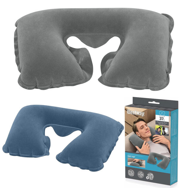 Oreiller Cervical Gonflable Bestway – Confort Nomade et Douceur Floquée