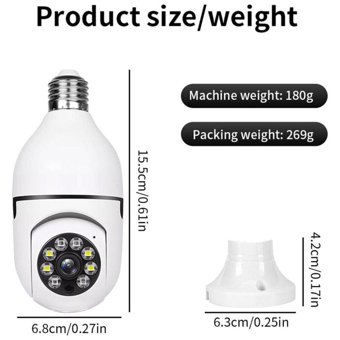 ⁦Caméra de Surveillance Ampoule HD – Vision Nocturne Couleur & Sécurité Intelligente 24/7⁩ - الصورة ⁦4⁩