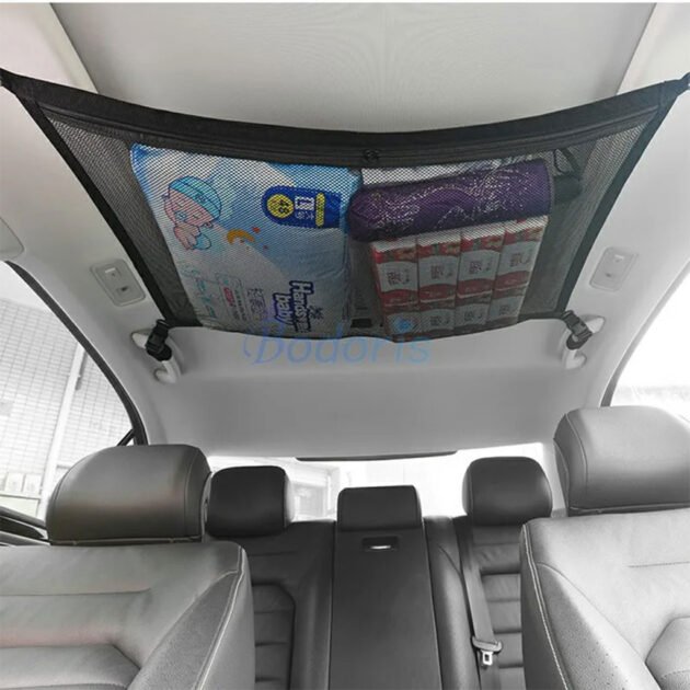 Filet de Rangement de Plafond pour Voiture – Grande Capacité 90x64 cm