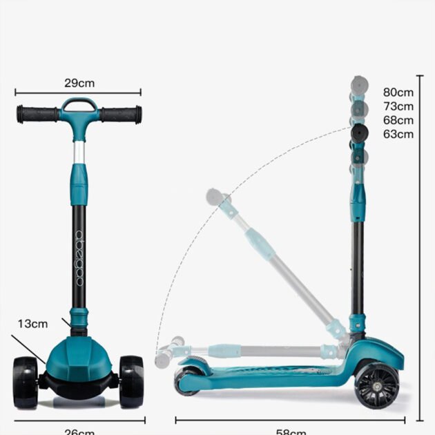 Trottinette Enfant 3 Roues – Trotinette Évolutive avec Lumières LED