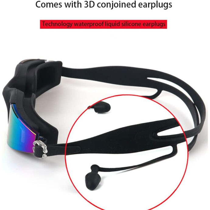⁦Lunettes de Natation Anti-Buée avec Bouchons d’Oreilles – Vision Claire et Confort Total⁩ - الصورة ⁦4⁩