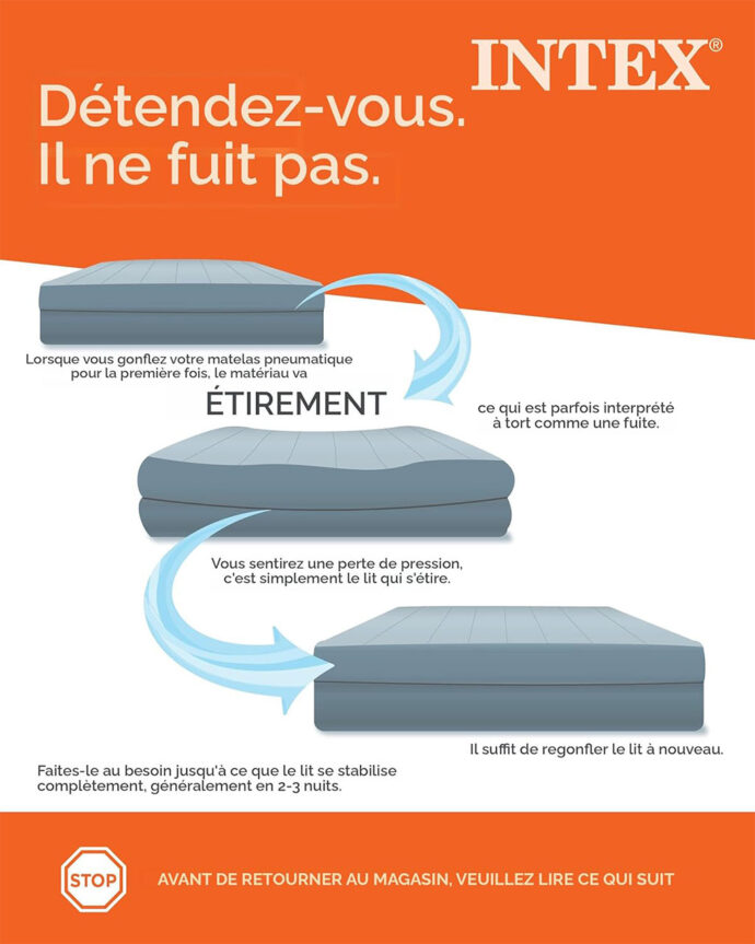 ⁦Matelas Gonflable Surélevé Intex Dura-Beam 25,4 cm⁩ - الصورة ⁦4⁩