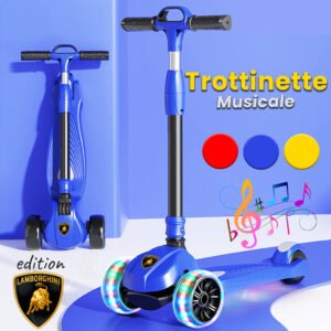 Trottinette Enfant 3 Roues – Trotinette Évolutive avec Lumières LED