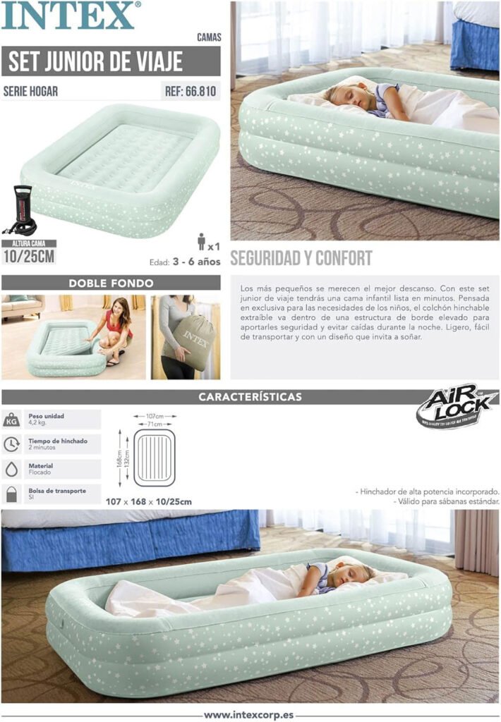 Matelas Pneumatique Enfant avec Cadre Relevé 168x107 cm – Intex