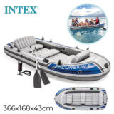 Bateau Gonflable Intex Excursion 5 – Pack Complet avec Pompe, Rames et Kit Moteur