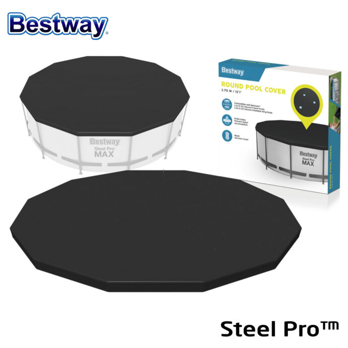 ⁦Grande bâche de piscine ronde 370 cm Bestway 58037⁩ - الصورة ⁦4⁩