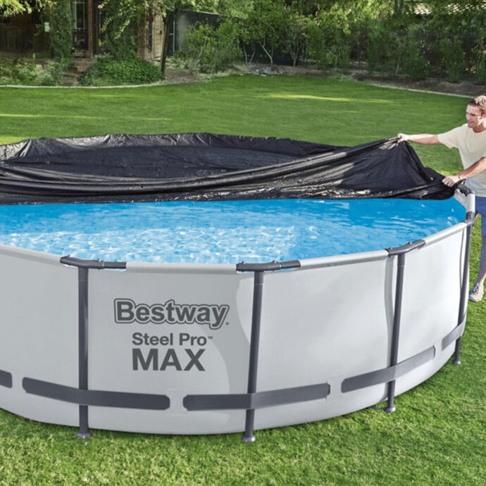 ⁦Grande bâche de piscine ronde 370 cm Bestway 58037⁩ - الصورة ⁦3⁩