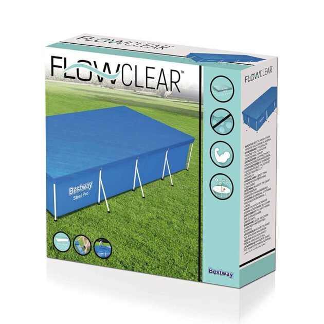 Grande bâche de piscine rectangulaire en polyéthylène 400 x 211 cm Bestway 58107