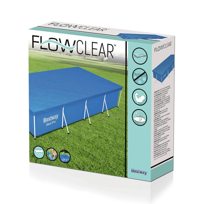 ⁦Grande bâche de piscine rectangulaire en polyéthylène 400 x 211 cm Bestway 58107⁩ - الصورة ⁦2⁩