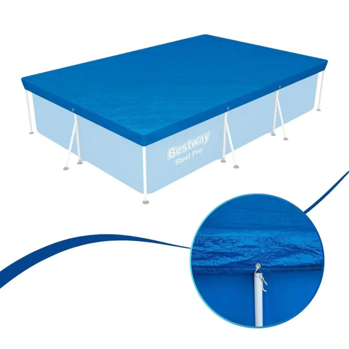 ⁦Grande bâche de piscine rectangulaire en polyéthylène 400 x 211 cm Bestway 58107⁩ - الصورة ⁦4⁩