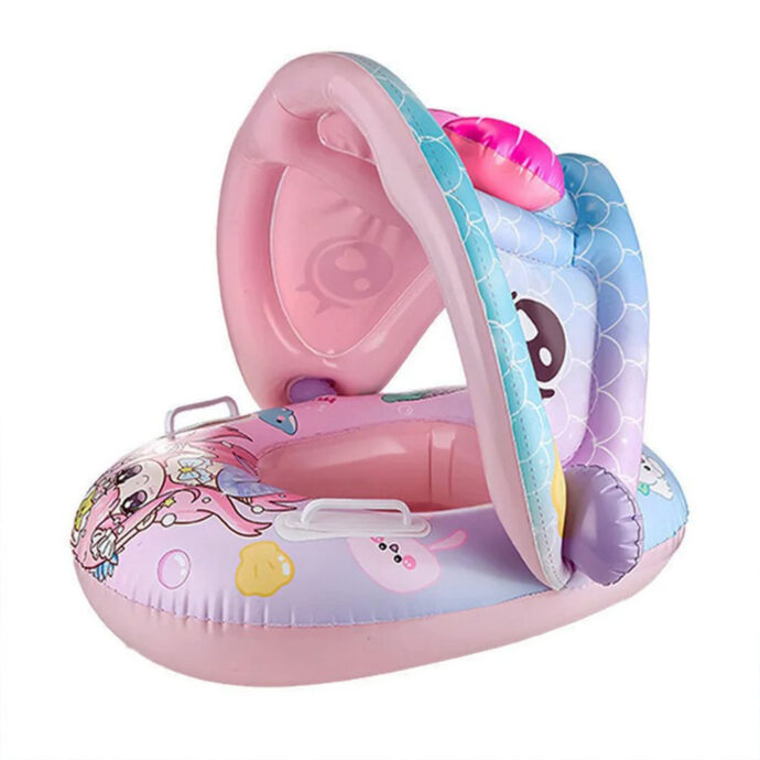 ⁦Bouée de natation gonflable pour bébé avec toit⁩ - الصورة ⁦11⁩