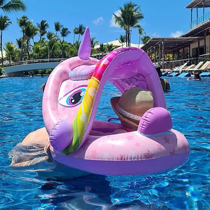 ⁦Bouée de natation gonflable pour bébé avec toit⁩ - الصورة ⁦7⁩