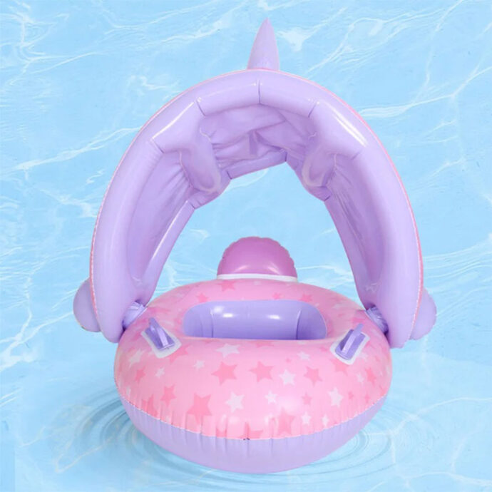 ⁦Bouée de natation gonflable pour bébé avec toit⁩ - الصورة ⁦8⁩
