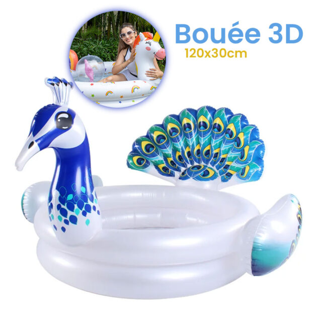 Piscine Gonflable 3D en Forme de Paon – Fraîcheur et Fun d’Été