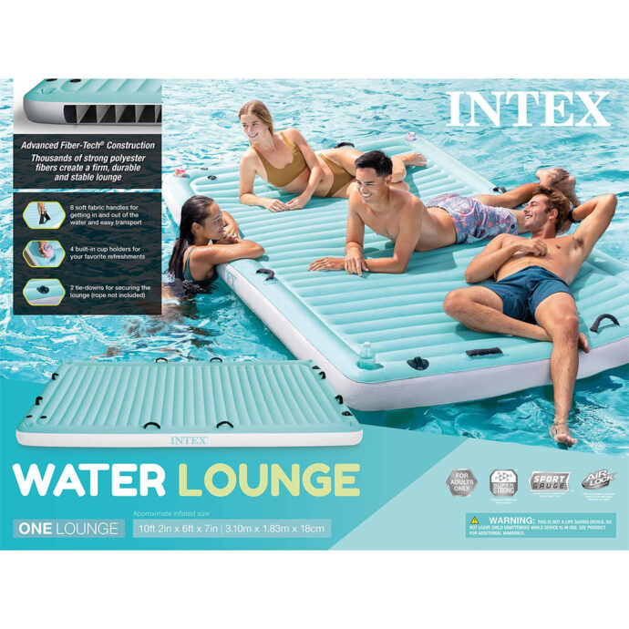 ⁦Matelas Flottante Intex Fiber-Tech – Plateforme Gonflable pour Famille & Amis⁩ - الصورة ⁦3⁩