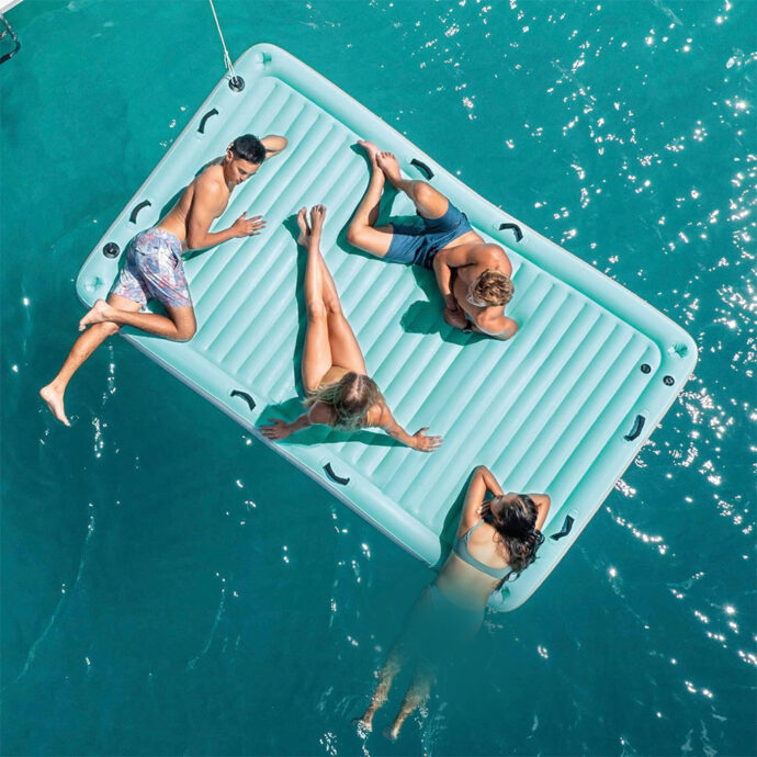 ⁦Matelas Flottante Intex Fiber-Tech – Plateforme Gonflable pour Famille & Amis⁩ - الصورة ⁦4⁩