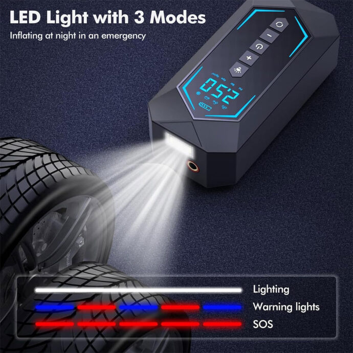 ⁦Gonfleur de pneu électrique portable 150 PSI USB 80W⁩ - الصورة ⁦4⁩