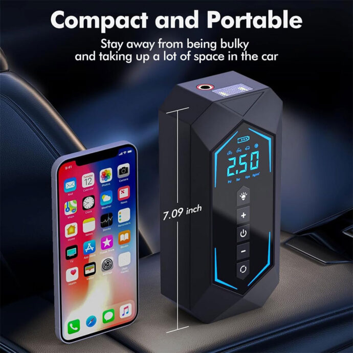 ⁦Gonfleur de pneu électrique portable 150 PSI USB 80W⁩ - الصورة ⁦5⁩