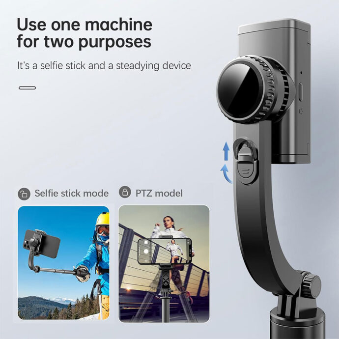 ⁦Perche Selfie 3en1 avec Stabilisateur et Télécommande Bluetooth⁩ - الصورة ⁦3⁩