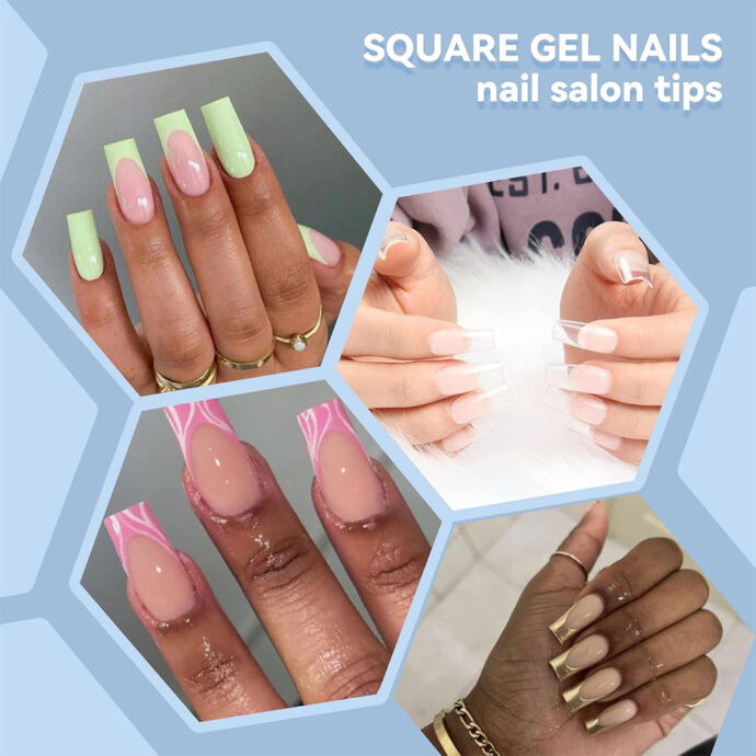 ⁦Ongles Carrés XL Transparente – Faux Ongles Longs à Colle Sans Courbe C⁩ - الصورة ⁦3⁩