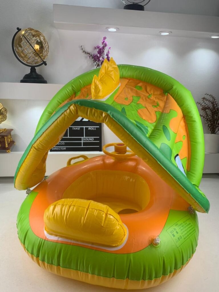 Bouée de natation gonflable pour bébé avec toit et klaxon