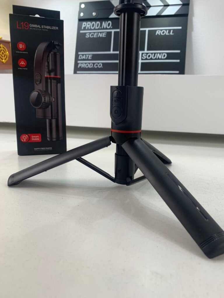 Perche Selfie 3en1 avec Stabilisateur et Télécommande Bluetooth
