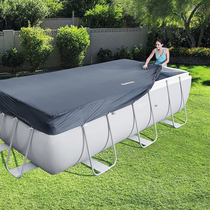 ⁦Bâche de piscine rectangulaire 412 x 201 cm en polypropylène Bestway 58232⁩ - الصورة ⁦3⁩