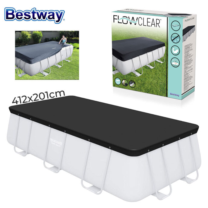 ⁦Bâche de piscine rectangulaire 412 x 201 cm en polypropylène Bestway 58232⁩ - الصورة ⁦2⁩