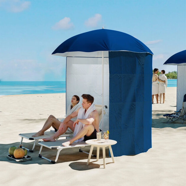 Parasol avec Auvent et Panneaux Latéraux – Protection Solaire UV30+