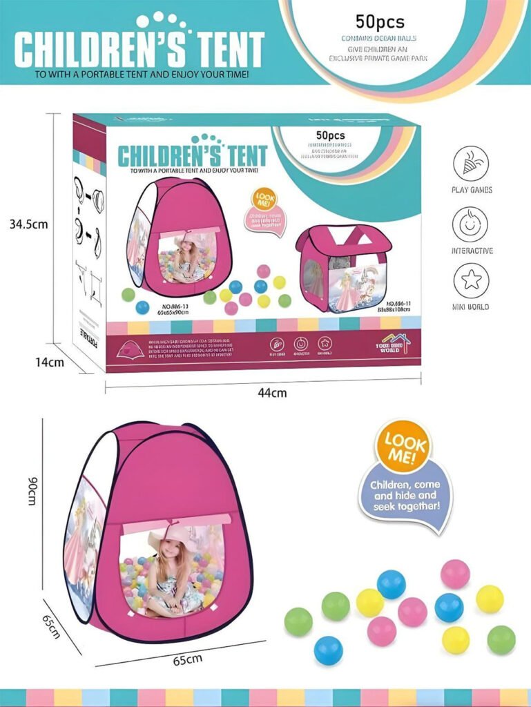 Tente Pop-Up pour Enfants avec Balles – Espace de Jeu Coloré et Amusant