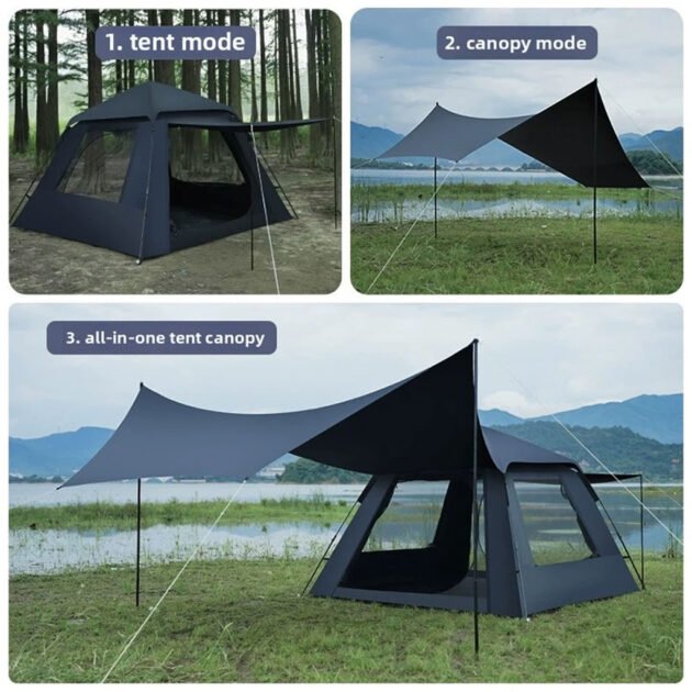 Tente Pop-up 8 Places Étanche avec Auvent