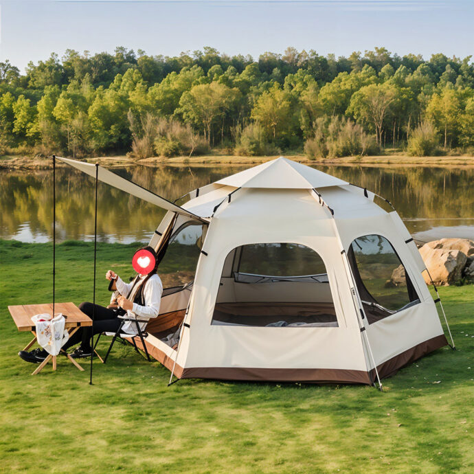 ⁦Tente de Camping Familiale Automatique – Spacieuse, Solide et Facile à Monter⁩ - الصورة ⁦4⁩