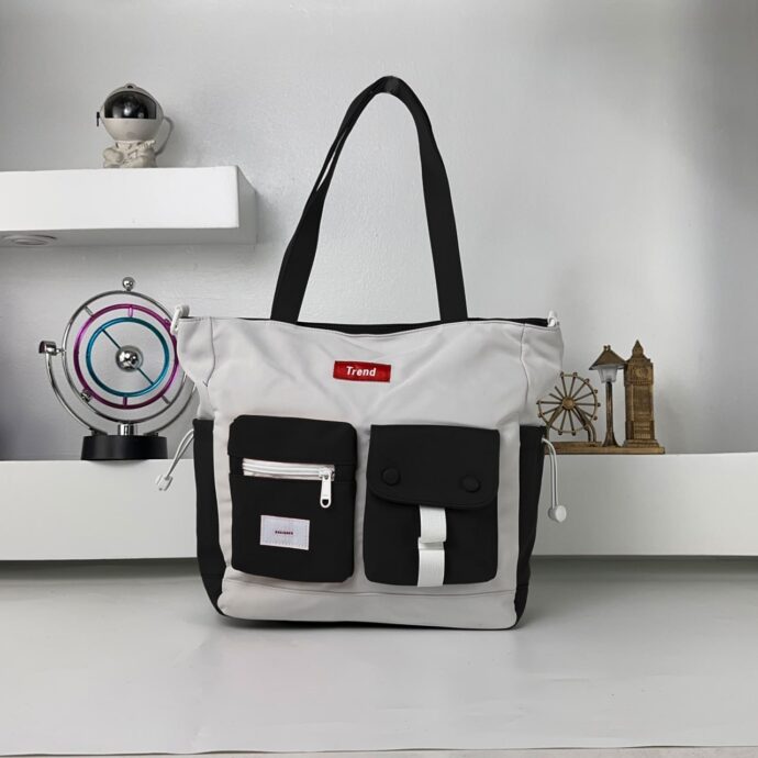 ⁦Sac Fourre-Tout Style Coréen Moderne et Fonctionnel  – Noir⁩ - الصورة ⁦3⁩