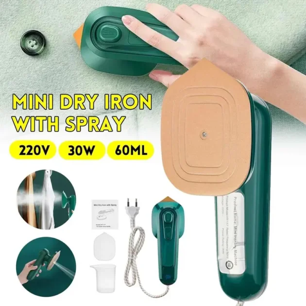 Fer à Repasser Compact Titane – Portable, Polyvalent pour Vêtements Secs/Humides