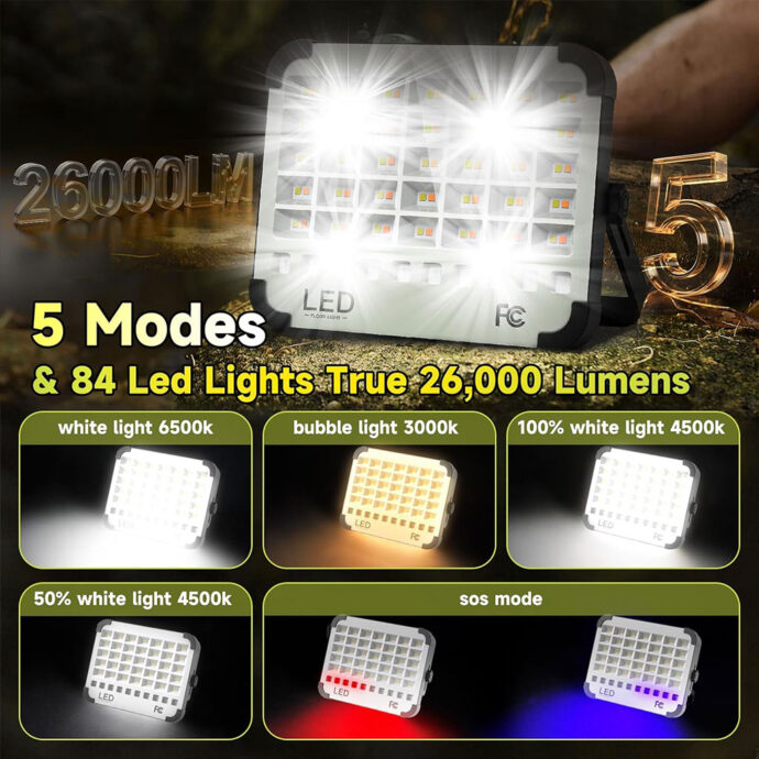 ⁦Lampe LED Rechargeable Solaire 300W⁩ - الصورة ⁦2⁩