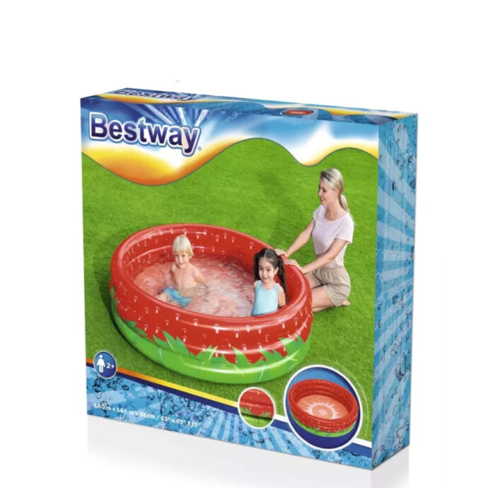 ⁦Piscine Ronde Gonflable “Fraise” Pour Enfants 160 x 38 cm – Fraîcheur et Fun pour l’Été⁩ - الصورة ⁦4⁩