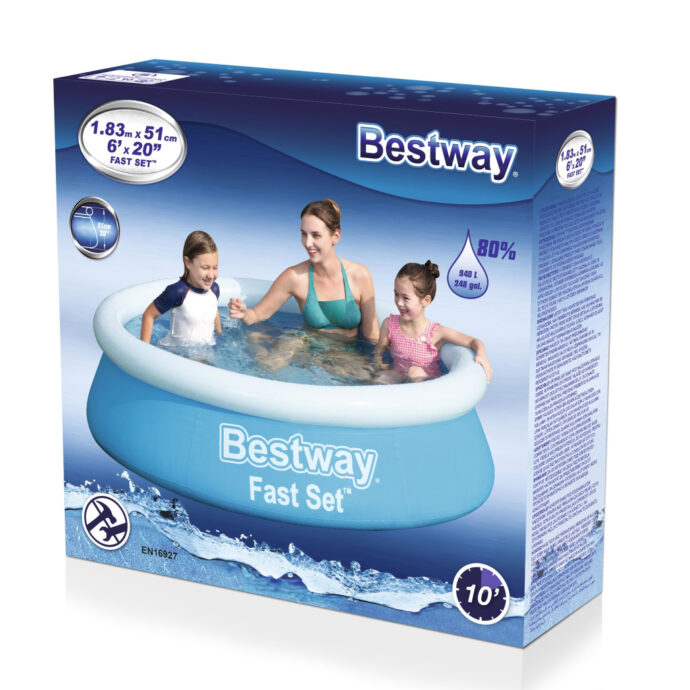 ⁦Piscine Gonflable Ronde Fast Set™ Pour Enfants 183 x 51 cm – Fraîcheur et Fun pour l’Été⁩ - الصورة ⁦2⁩