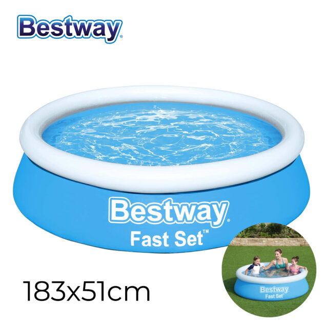 Piscine Gonflable Ronde Fast Set™ Pour Enfants 183 x 51 cm – Fraîcheur et Fun pour l’Été