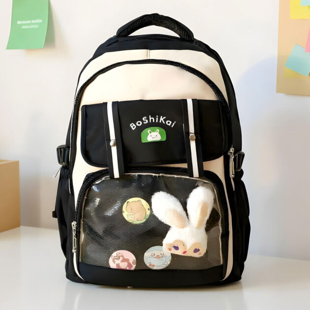 Sac à Dos Scolaire Kawaii BoShiKai NOIR – Le style coréen mignon pour les enfants !