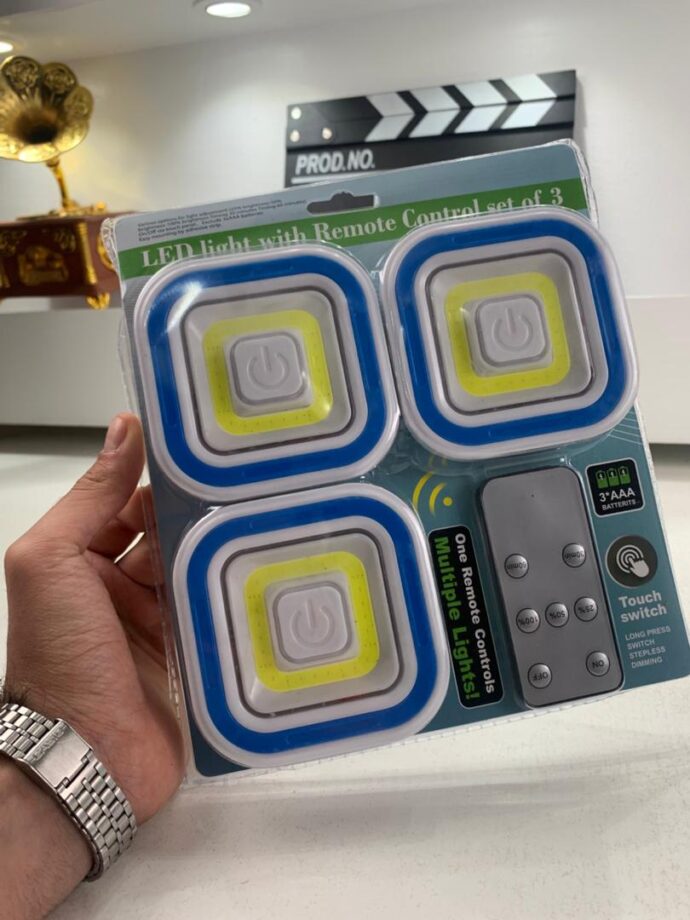 ⁦Pack de 3 Lumières LED COB avec Télécommande – 150 Lumens, Installation Facile⁩ - الصورة ⁦9⁩