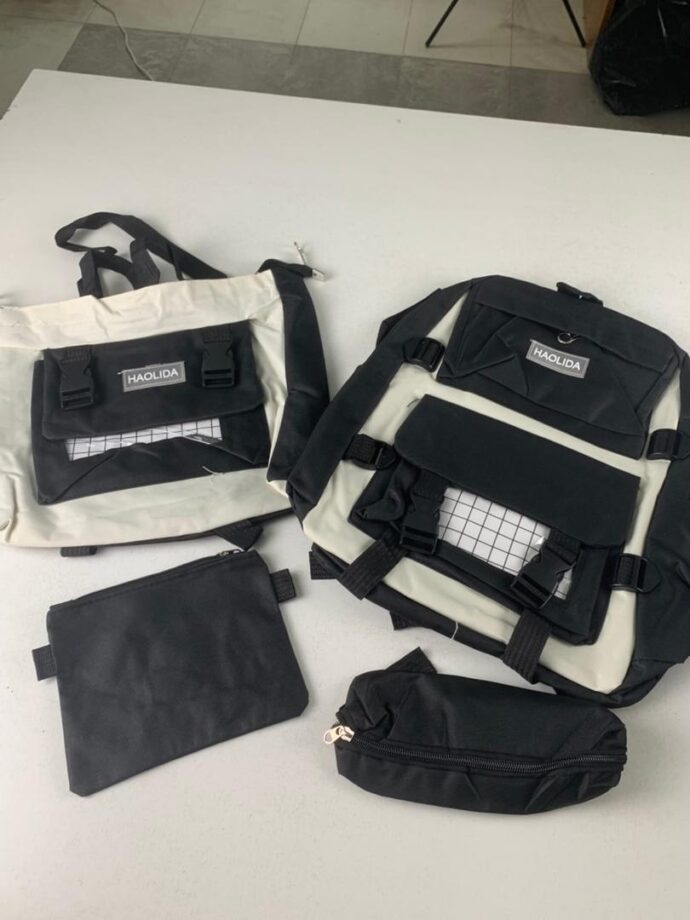 ⁦Sac à Dos Kawaii 4-en-1 HAOLIDA V1 –  Noir⁩ - الصورة ⁦3⁩