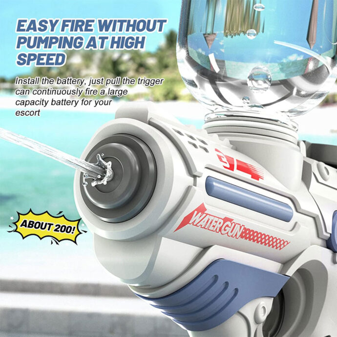 ⁦Pistolet à Eau Électrique Rechargeable 200ml – Longue Portée pour Enfants et Adultes⁩ - الصورة ⁦6⁩