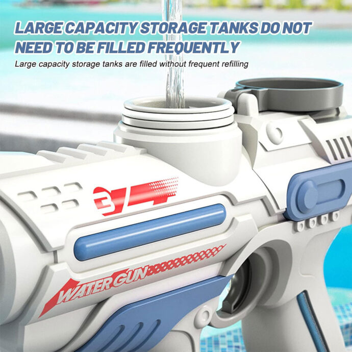 ⁦Pistolet à Eau Électrique Rechargeable 200ml – Longue Portée pour Enfants et Adultes⁩ - الصورة ⁦7⁩