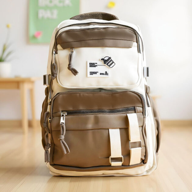 Sac à Dos Décontracté Style Milkshake Unisexe  – Marron