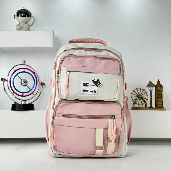 ⁦Sac à Dos Décontracté Style Milkshake Unisexe  – Rose⁩ - الصورة ⁦5⁩