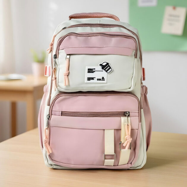 Sac à Dos Décontracté Style Milkshake Unisexe  – Rose