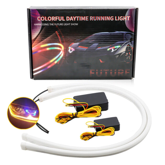 Bande LED RGB pour Phares de Voiture – Pack de 2 Lumières Multicolores avec Effets Dynamiques