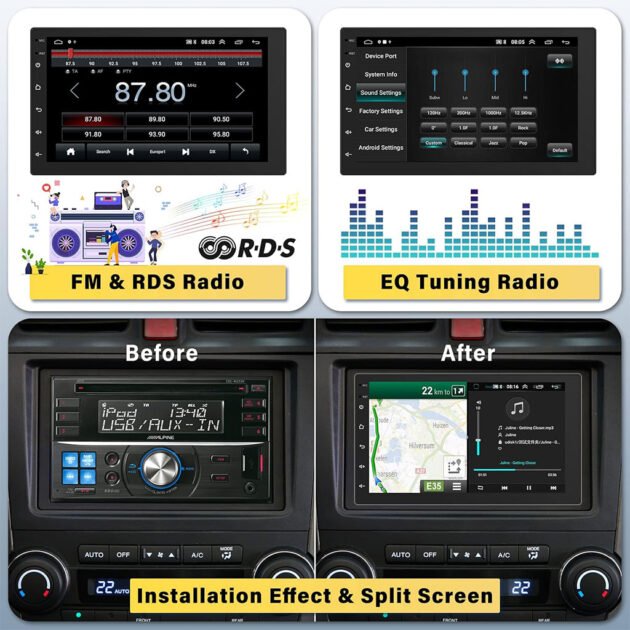 Autoradio 2 Din 7 Pouces – Écran Tactile & Bluetooth